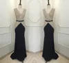 Vestidos estilo sereia preto de alta qualidade, novos vestidos de cauda de peixe, gola v, vermelho, verde, feito à mão, vestidos de festa com miçangas, vestidos de noite hy688