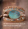 Lederen armband unieke gemengde natuurstenen vergulde steen charme 5 strengen wrap armbanden handgemaakte boho armband dropship