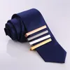 Tie Pin 4 Pieces Lot Mens Tie Clip med Box Skinny Tie Clip Pins staplar Golden Slim Glassy Nathtie Business Suits Accessories2021717