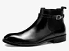 Buty męskie Kostki Slip-On Leather Buty z klamrą Belt Vinted Casual Boots EU 37-46 Real Leather