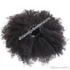 Human Afro Puff Coulisse Coda di cavallo Corto crespo Capelli ricci Bun Extension Donut Chignon Posticci Updo Hair Extensions colore naturale