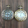 Unique Men Women Vintage Pocket Watch Roman Numerals Fob WatchGlass Dial Necklace Pendant Clock Time with Chain Character Watch