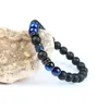 New Green & Blue Cz Beaded Men Bracelets Wholesale 10pcs/lot With Natural Tiger Eye And Matte Onyx Stone For Gift