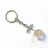 5 mönster Everlasting Flower Key Chain Glass Torkade blommor Key Ring Handväskor Bil Cell Phone Pendant Girl Bag Accessories