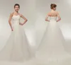 Elegante tesoro con piuma una linea Tulle Long Wedding Party Abiti da sposa per abiti da sposa abiti da sposa Hy4242