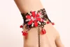 hot new Retro ethnic style women's handdress accessories red diamond delicate lace bracelet fashion classic delicate elegance