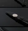 Coltello tascabile pieghevole da campeggio 3 in 1 Lama in acciaio inossidabile Coltello multiuso EDC di sopravvivenza tattica Attrezzatura da esterno nera
