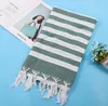 Soft Cotton Beach Towels Scarf Turkish Tassel Striped Bath Towel for Adult 100x180cm SN1166