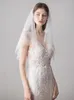 High Quality Bridal Veils With Pearls Cut Edge Elbow Length Two Layers Tulle Netting White Elegant Hotselling Wedding Veils BW-V614