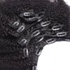 ブラジルの髪のキンキーカーリーエクステンション人間のクリップ髪織りバンドルナチュラルオールカラーバンドル非レミー送料無料