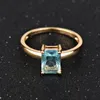 Whole Retail Gold Colour Blue Crystal CZ Fashion Jewelry Wedding Ring J0968012127