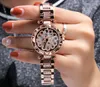 Luxury Ladies Dress Quartz Diamond Alloy Gift Women's Watches Trend of Fashion Personality to run the Windmill Stainless Steel Watch