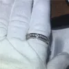 Kochankowie Pierścionek zaręczynowy Księżniczka Cut 5a Cyrkon Crystal White Gold Wypełnione Party Wedding Band Pierścienie dla kobiet Mężczyzn Prezent