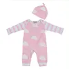 2018 New Fashion Bady Girl Clothing Cartoon Pink Peute Newborn Toddler JumpSuithat 2PCS女の女の子服幼児衣類Set6360426