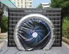 3.5m opblaasbare kubus tent wit photobooth zwart opgeblazen fotocabine met cirkel ingang