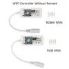 WiFi Mini RGB RGBW LED -styrenhet DC12V med 24Key IR 21Key RF Remote Control för RGB LED -remsa Smart Phone App Control1697692