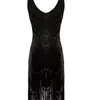 2018 femmes rétro années 1920 magnifique Gatsby robe Vintage col en V frange ourlet Art déco glands paillettes Cocktail clapet robe de soirée