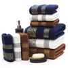 luxury 100% cotton bath towel Towel Set 3pc/Set brand serviette adulte embroidery large beach towels 70x140cm and2pcs face towel