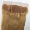 13x4 Ear To Ear Lace Frontal Closure Ombre Blonde 1B #27 Dark Root Human Virgin Hair Straight Lace Frontal Bleached Knots Free Part