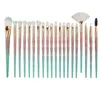 Maquillage pinceaux 20 pcs sirène à paupières Brosse de maquillage professionnel maquilleur de maquillage de poudre Blush Dhl 1267687