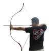 30-55Lbs łucznictwo 55 '' Recurve Tradycyjny łuk Mongolski Horse Longbow Drewniane Włókno węglowe Prawe lewe strony Polowanie Strzelanie na zewnątrz