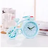 Reloj despertador con forma de bicicleta, colores caramelo, multifunción, cama de viaje, pitido, despertador de escritorio, Mini relojes de mesa portátiles silenciosos