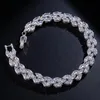 Luxury Jewelry Sparkling 18K White Gold Filled Marquise Topaz CZ Diamond Full Roma Bracelet Hot Party Women Bracelet For Lovers' Gift