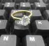 Clássico Seis Garra 6mm Anéis De Casamento De Zircão para as mulheres Jóias cor prata Anéis de Noivado feminino Anel Bijoux Presente