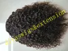 Verkligt mänskligt hår Ponytail Extensions Afro Puff Curly Clip i Wrap Around Hair Pony Tails 16Inch 120g 140g 160g mörkbrun)