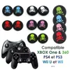 5 cores Sketon Skull Head Silicone Controller Tampa o Thumbstick Grip Grip Joystick Cap capa para PS5 PS4 PS3 Xbox One 360 ​​Fast Ship
