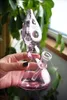 Il più recente tubo per l'acqua di vetro Bong di vetro 7 "di colore rosa alto con 14mm femmina giunto Hyman quarzo banger nail dab tools