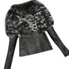 2019 Nova Chegada Mulheres Faux Fur Pu Casacos De Couro Pu Womens Outono Outono Casacos De Pele De Inverno Longo Raccoon Collar Casacos S-XL