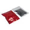 Back Red Resealable Foil Mylar Zipper Packaging Bags Aluminum Foil Food Storage Bags with Zipper Clear Front Foil Packing Material Pouches