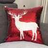 Nowy Christmas Wzór Syrenka Cekiny Poduszki Pokrywa Magiczna Olśniewająca Sofa Rzuć Poszewki Case Cafe Home Decor