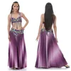 Performance Women Dancewear Professional 2pcs-3pcs Outfit Bra Belt Skirt Long Oriental Beaded Belly Dance Costume