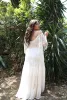 chic lace plus size beach wedding dresses off the shoulder half sleeves bohemian bridal gowns a line tassel boho robe de marie