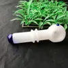 Fumando tubo mini cachimbo de vidro bongs de vidro colorido em forma de metal 2 pote de fumaça colorida redonda