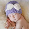 maglia di lana neonato bowknot cappello uncinetto baby beanie fotografia prop ragazzi grils inverno caldo berretto banda archi cap