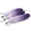 Anal Leksaker Fluffy Lila Fur Fox Tail Plug Cosplay Animal Pet Pet Tails Steel Head Rollspel # G94