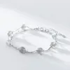 Sterling Silver Bracelet, natural Moonstone, double bracelet double personality silverware bracelet the new 2018 hot sell fashion