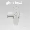 Glas Slideskål Bitar Vattenpipor Bongs Skålar Trattrigg Tillbehör Kvartsspik 18mm 14mm Man Kvinna Berusande Rökning Vattenpipor dubbriggar Bong Slide