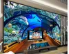 Papier peint mural 3D personnalisé de toutes tailles, pavillon de l'océan, monde sous-marin, art mural solide pour salon, grande peinture, décoration d'intérieur