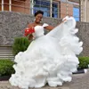 2018 Sweety Свадебные платья с плеча Многоуровневая рябить белые свадебные платья с баской формы в форме облака, длиной до пола, свадебные платья на заказ