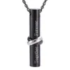 HLN9944 2 Rings Together Hold Cylinder Urn Hold Ashes Keepsake Urn Memorial Jewelry Cremation Urn Pendant Necklace For Pet/Human Ashes