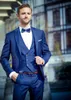 Bestes Design: Königsblauer Bräutigam-Smoking, ausgezeichneter Herren-Hochzeits-Smoking, hochwertiger formeller Business-Party-Anzug für Herren (Jacke + Hose + Krawatte + Weste) 1779