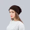 Beanie / Kafatası Kapaklar Kadın Moda Örme Dobby 7 Renkler Kış Sıcak İplik Boyalı Kap Rahat Beanie Unisex Yetişkin Şapkalar