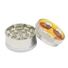 Smoking Pipes Crystal patch design three layer 51MM silver smoke grinder zinc alloy smoke cutter