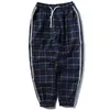 Herenbroek AnetRic Hip Hop Plaid Streep Patchwork Harem Casual Broek Mannen 2021 Herfst Jogger Mannelijke Joggingbroek Streetwear B042