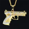 Uodesign Hip Hop Gun Pingente Homens Homens Jóias de Jóias Colar Kolye Gold Color Gun Colar com Hiphop Chain2526478