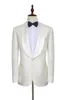 New Style Embossing Groomsmen Shawl Lapel One Button (Jacket+Pants+Tie) Groom Tuxedos Groomsmen Best Man Suit Mens Wedding Suits Bridegroom